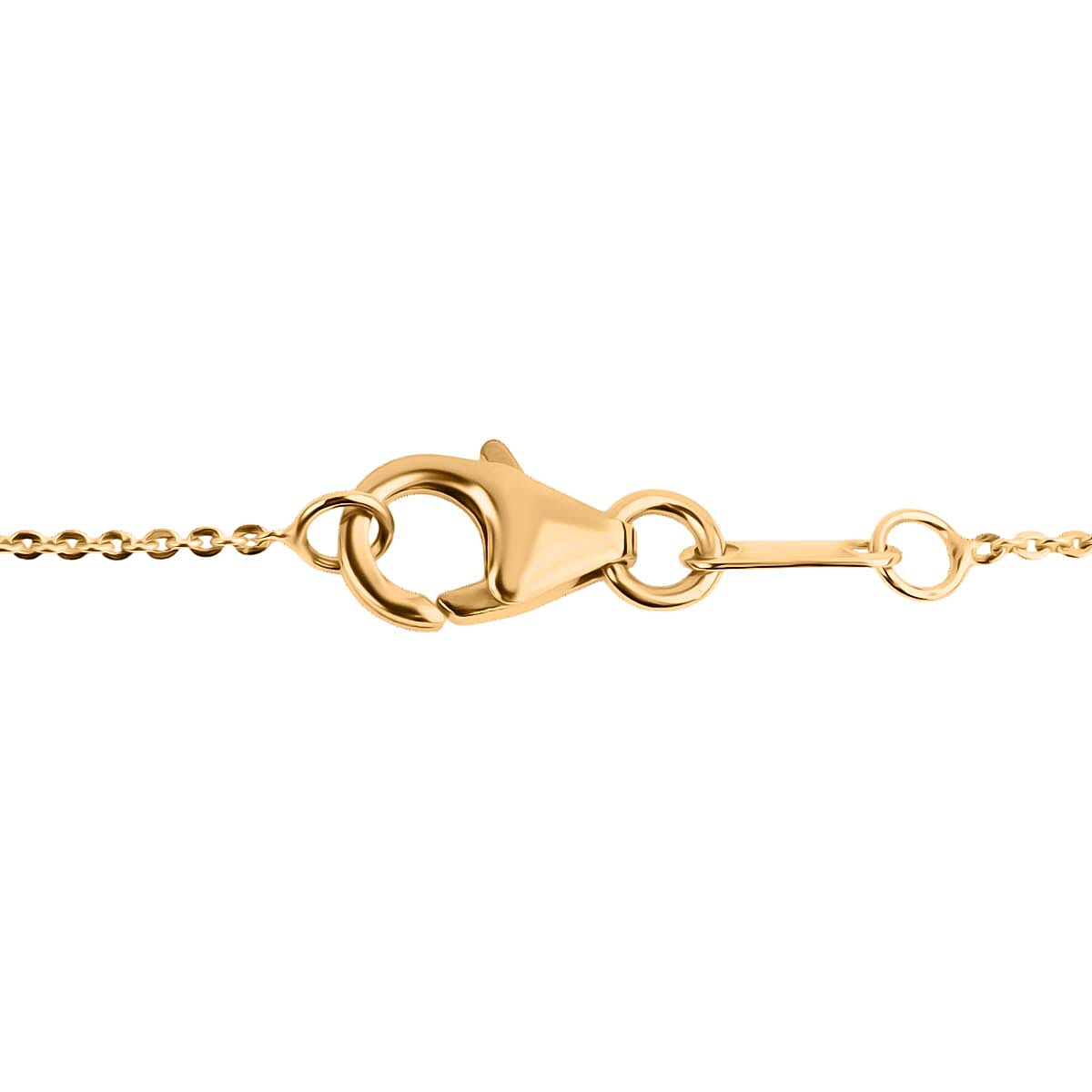 Sterling Silver Blue Enamelled Double Ring Necklace (Size 17 - 1 Ext) in Yellow Gold Plated