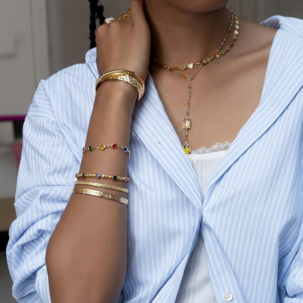 New Year Clearance Deal- 9K Yellow & White Gold Diamond Cut Bangle (Size 7.50) Gold wt 4.75 Gms.