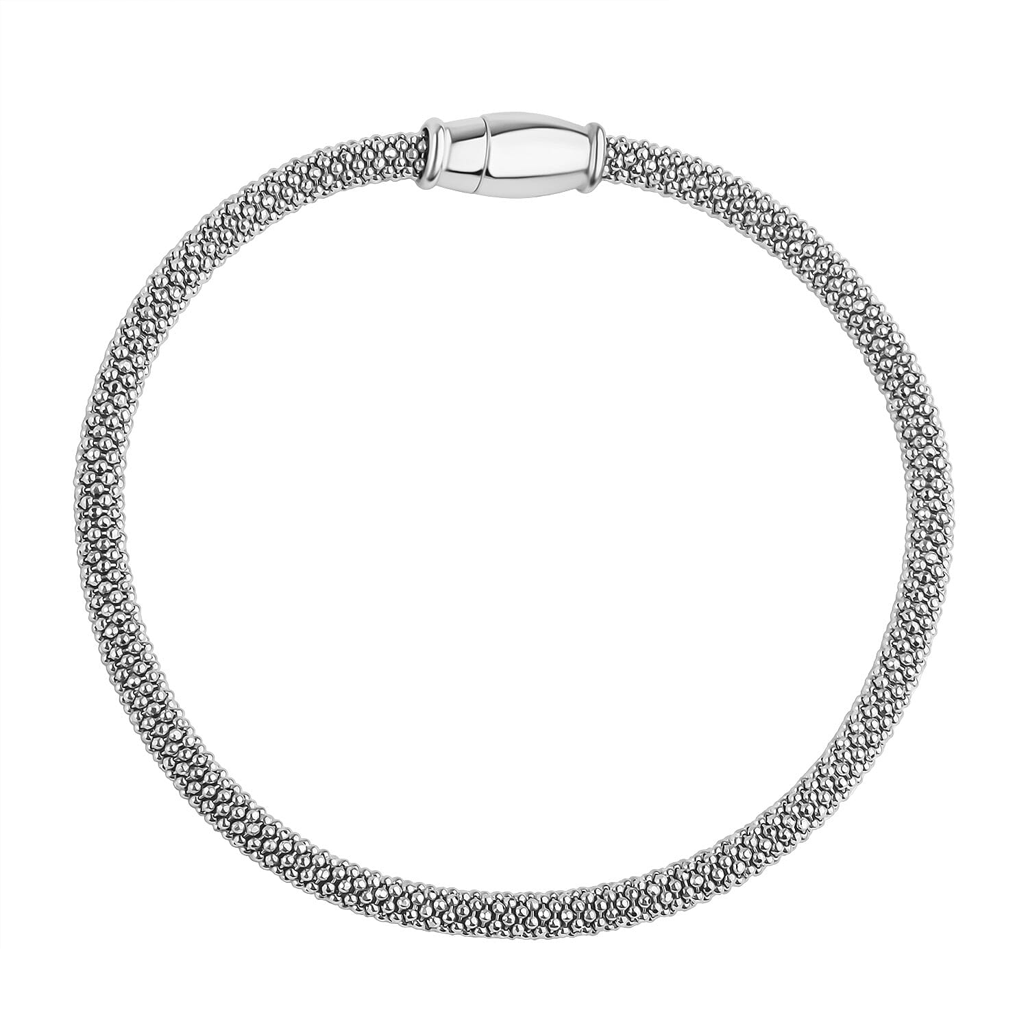 Rhodium Overlay Sterling Silver Mini Spark Bracelet (Size 7.5), Silver Wt. 7.80 Gms.