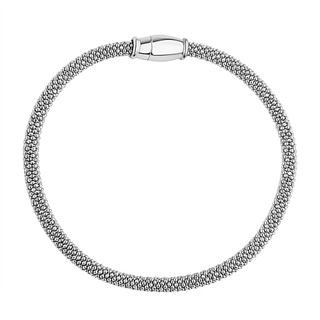 Rhodium Overlay Sterling Silver Mini Spark Bracelet (Size 7.5), Silver Wt. 7.80 Gms.