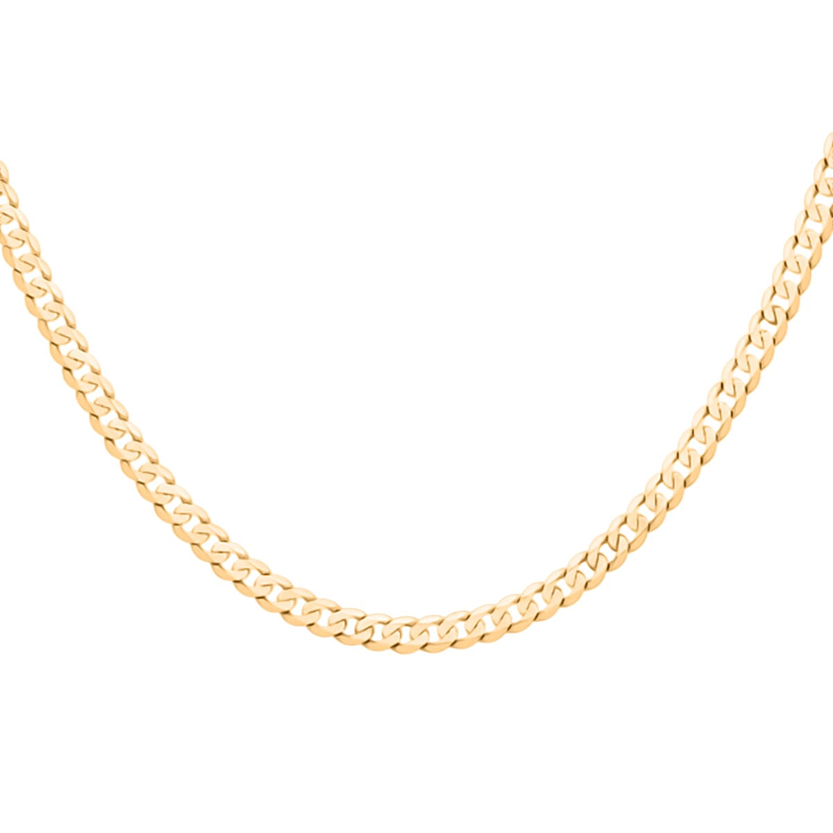 HATTON GARDEN CLOSEOUT - 9K Yellow Gold SOLID Curb Necklace (Size 20) with Lobster Clasp, Gold Wt. 17.50 Gms.