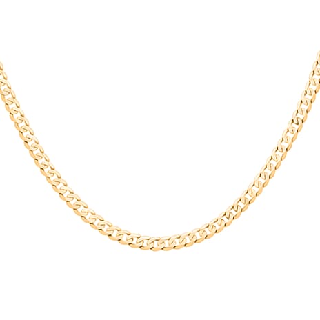 HATTON GARDEN CLOSEOUT - 9K Yellow Gold SOLID Curb Necklace (Size 20) with Lobster Clasp, Gold Wt. 17.50 Gms.