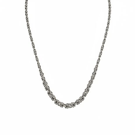 Sterling Silver Graduated Byzantine Necklace (Size 18)