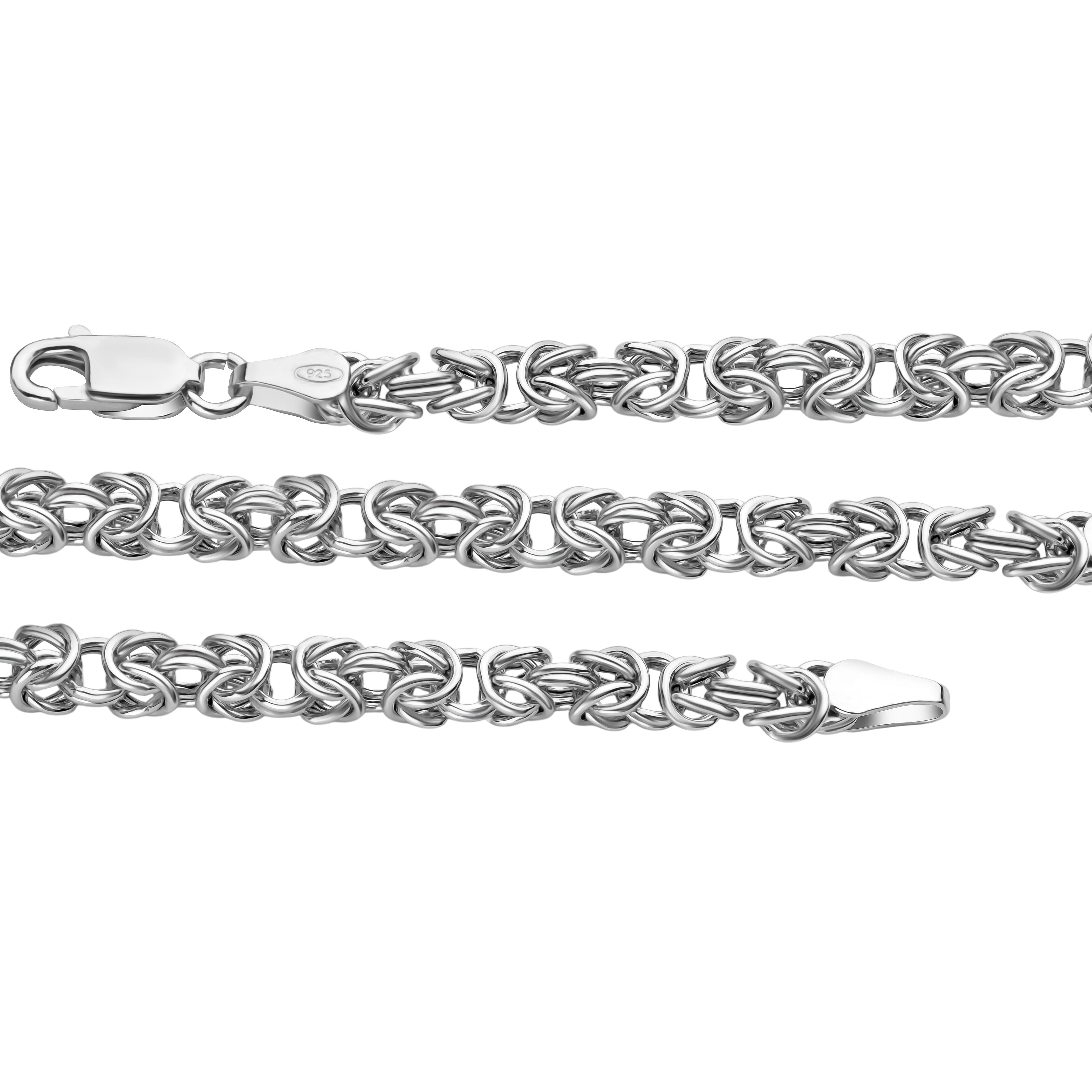 Sterling Silver Graduated Byzantine Necklace (Size 18)