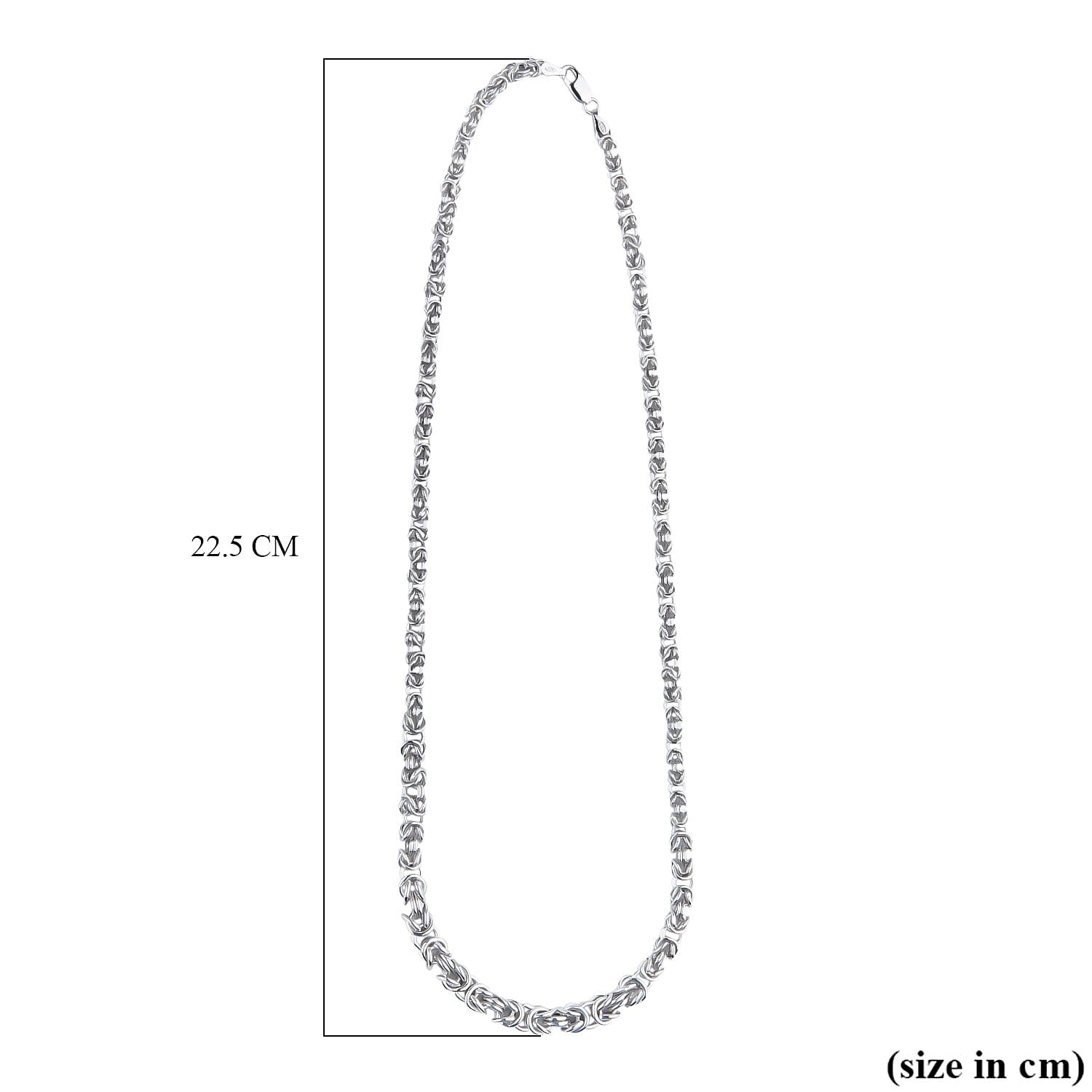 Sterling Silver Graduated Byzantine Necklace (Size 18)