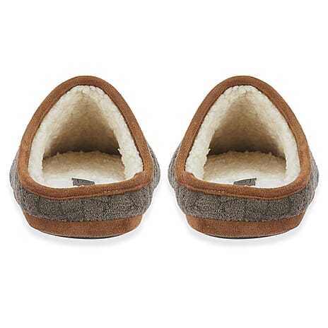 Jo - Joe Mens Quilted Fleece Lined Mule Slipper (Size 8) - Khaki