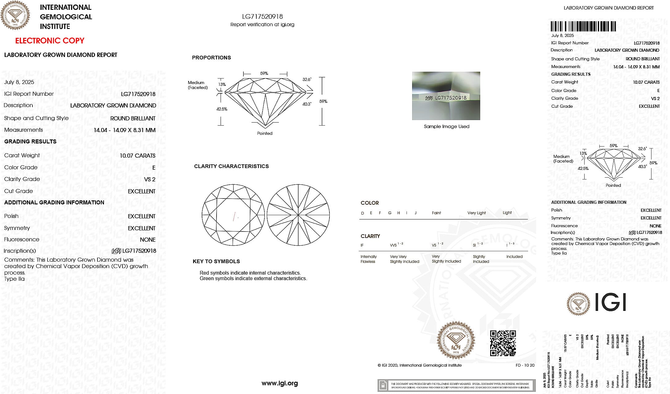 LUXURIANT 10 Ct. Lab Grown Diamond Solitaire Ring in 950 Platinum, IGI Certified