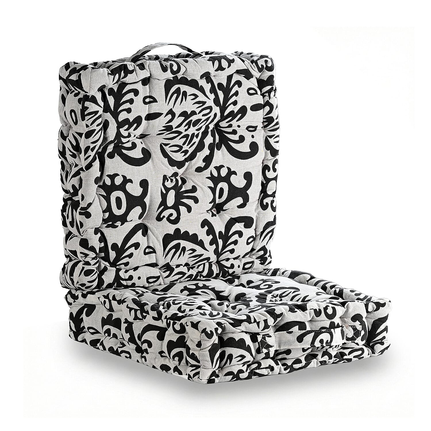 Bliss & Beyond Cotton Printed Cushion Cover (Size 40x8 cm) - Black & White