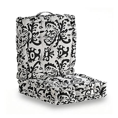 Bliss & Beyond Cotton Printed Cushion Cover (Size 40x8 cm) - Black & White