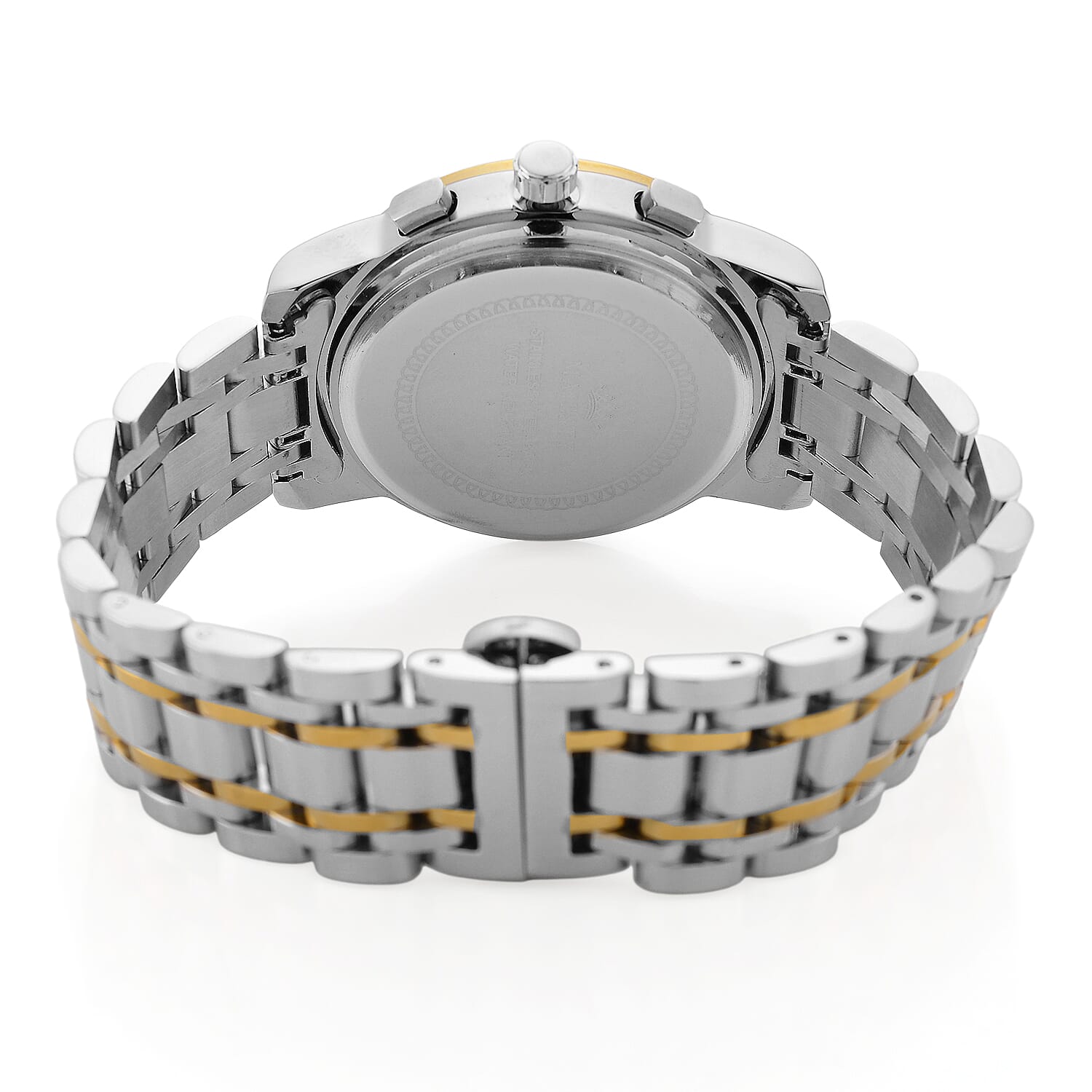 MAJESTY ELITE EDITION - MAJESTY Multifunctional Quartz LD53 WR White Day and night Dial Indicator - Two-Tone Case Mens Watch with Two-Tone Stainless Steel Strap