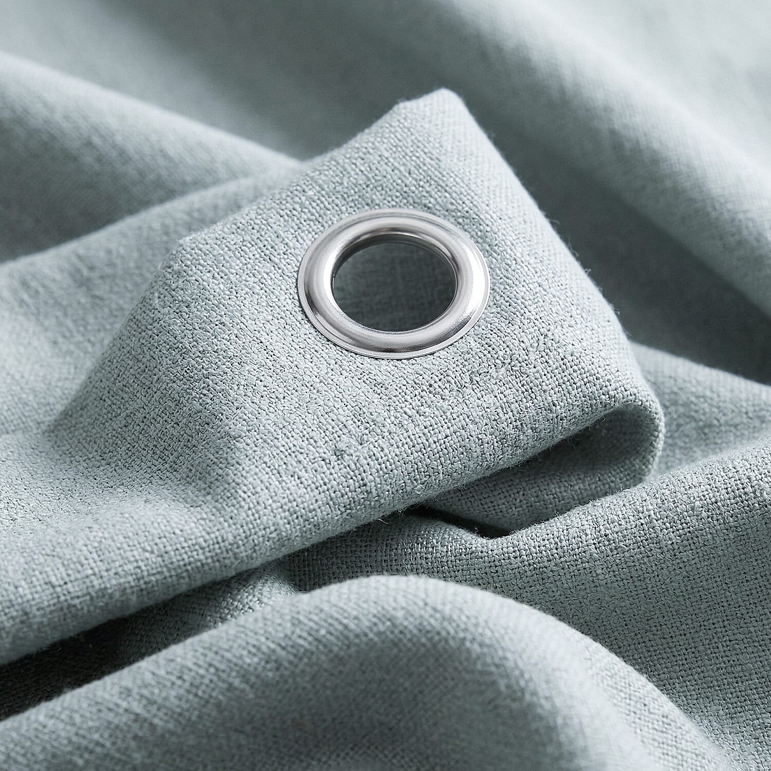 LIVMORE Set of 2 - 100% Light Blocking Coated Microfiber Curtains (132 x 245cm) - Light Cyan