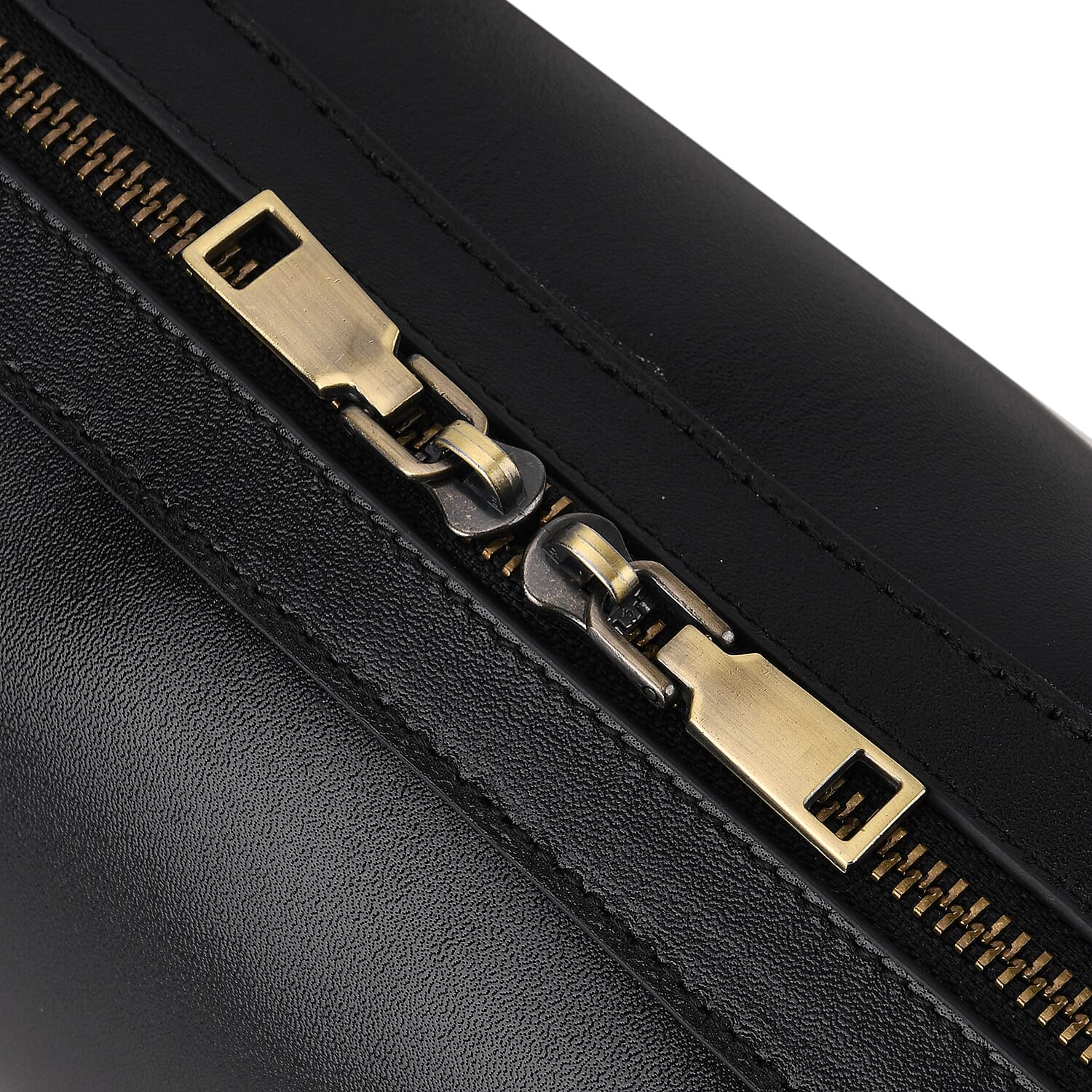 Premium Genuine Leather Cylindrical Barrel Tote Bag - Black