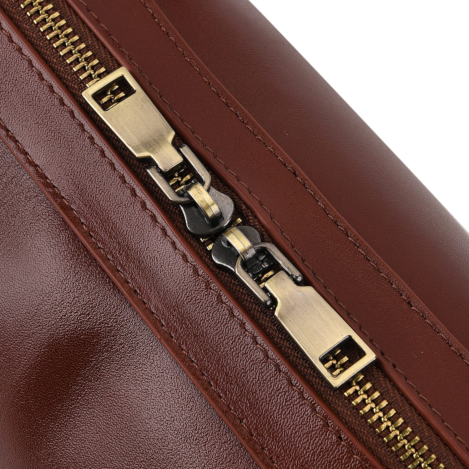 Premium Genuine Leather Cylindrical Barrel Tote Bag - Brown