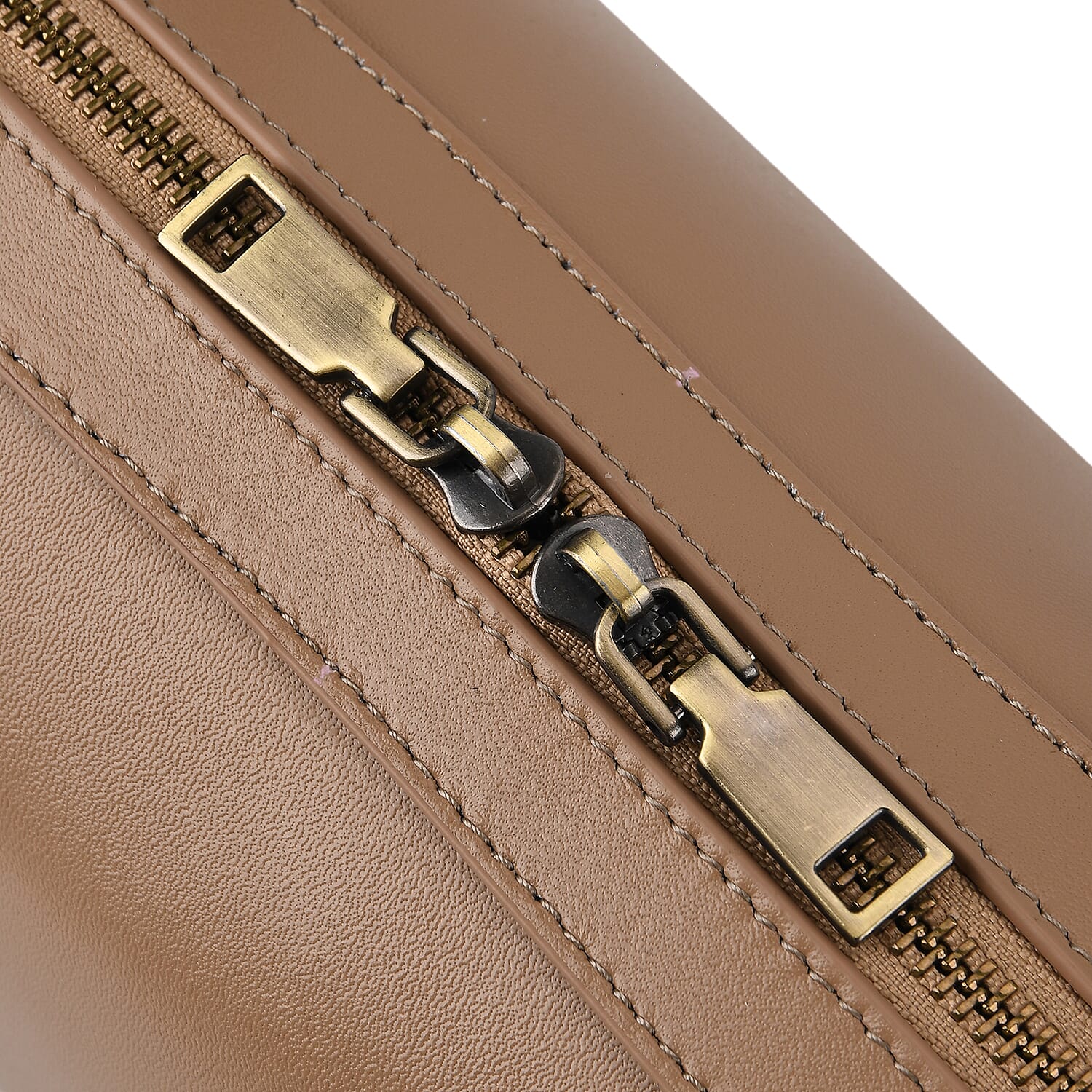 Premium Genuine Leather Cylindrical Barrel Tote Bag - Tan