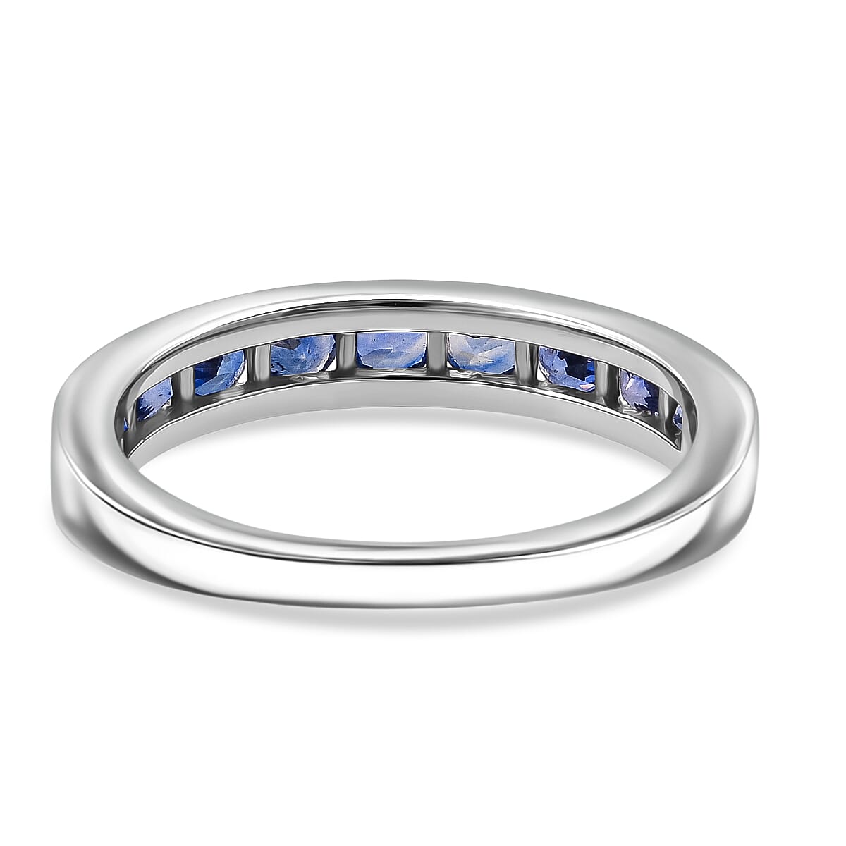 D'Joy Ceylon Sapphire Ring in Rhodium Overlay Sterling Silver 1.35 Ct.