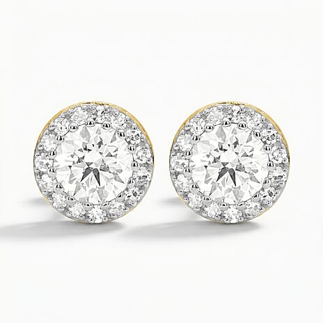 NY Close Out- 14K Yellow Gold Lab Grown Diamond (VS-GH) Earring with Push Back 2.00 Ct.