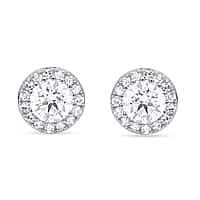 LUXURIANT 2 Ct. Lab Grown Diamond Halo Earring with Push Back in 14K White Gold (SI-GH)