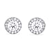 LUXURIANT 2 Ct. Lab Grown Diamond Halo Earring with Push Back in 14K White Gold (SI-GH)
