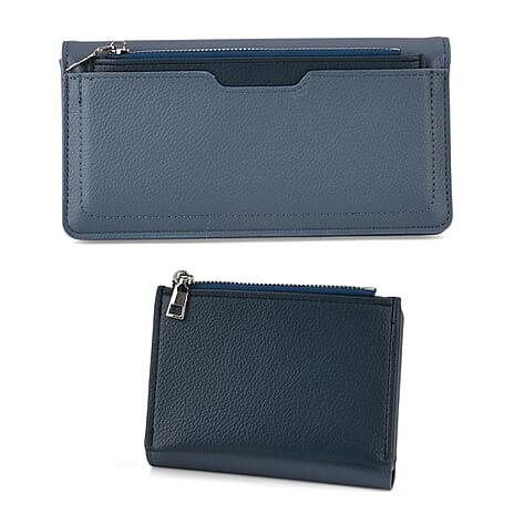 La Marey PU Patterned Wallet (Size 19x10x2 cm) - Navy