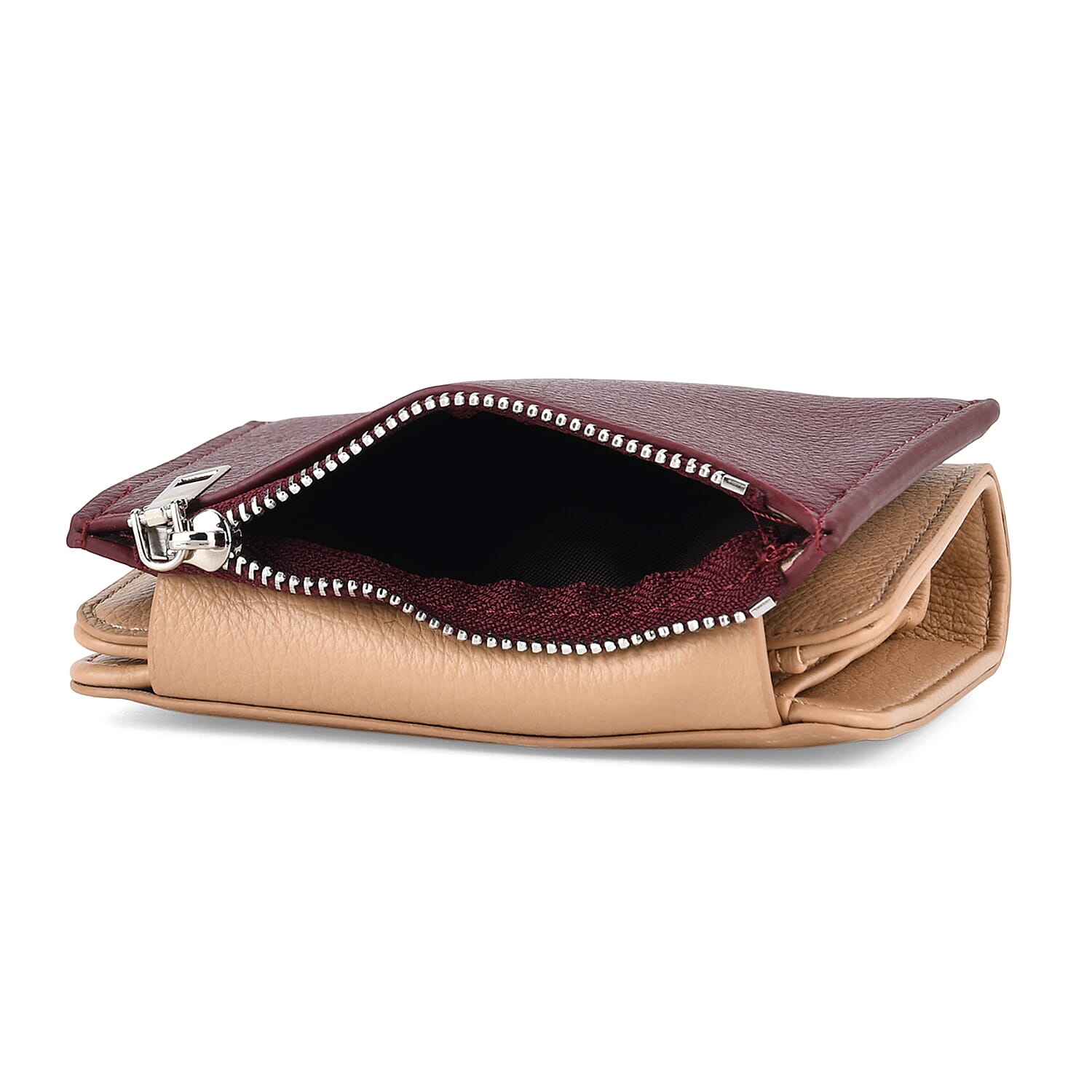 La Marey PU Patterned Wallet (Size 19x10x2 cm) - Khaki Burgundy