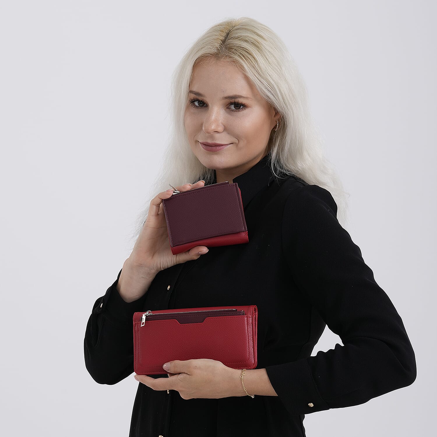 La Marey PU Patterned Wallet (Size 19x10x2 cm) - Red