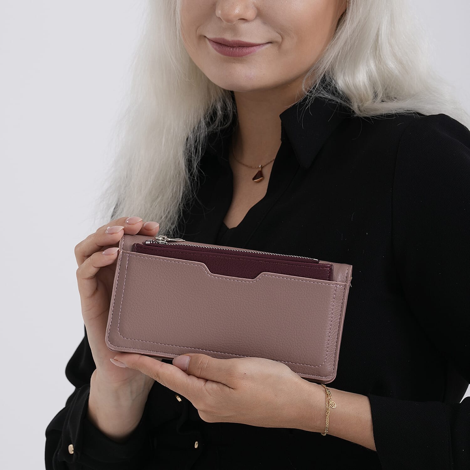 La Marey PU Patterned Wallet (Size 19x10x2 cm) - Light Purple