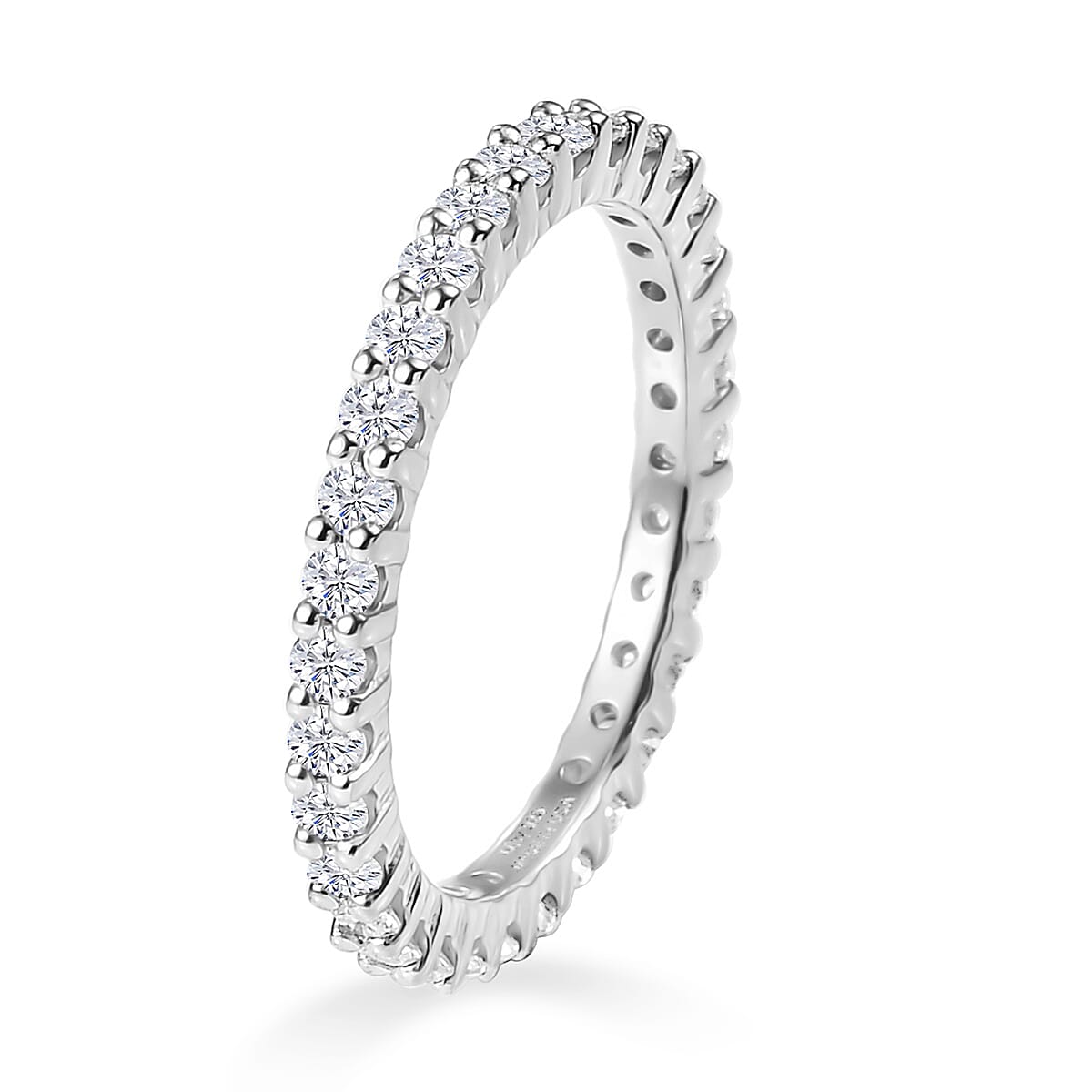 D'Joy Moissanite Band Ring in Rhodium OverlaySterling Silver  1.200  Ct.