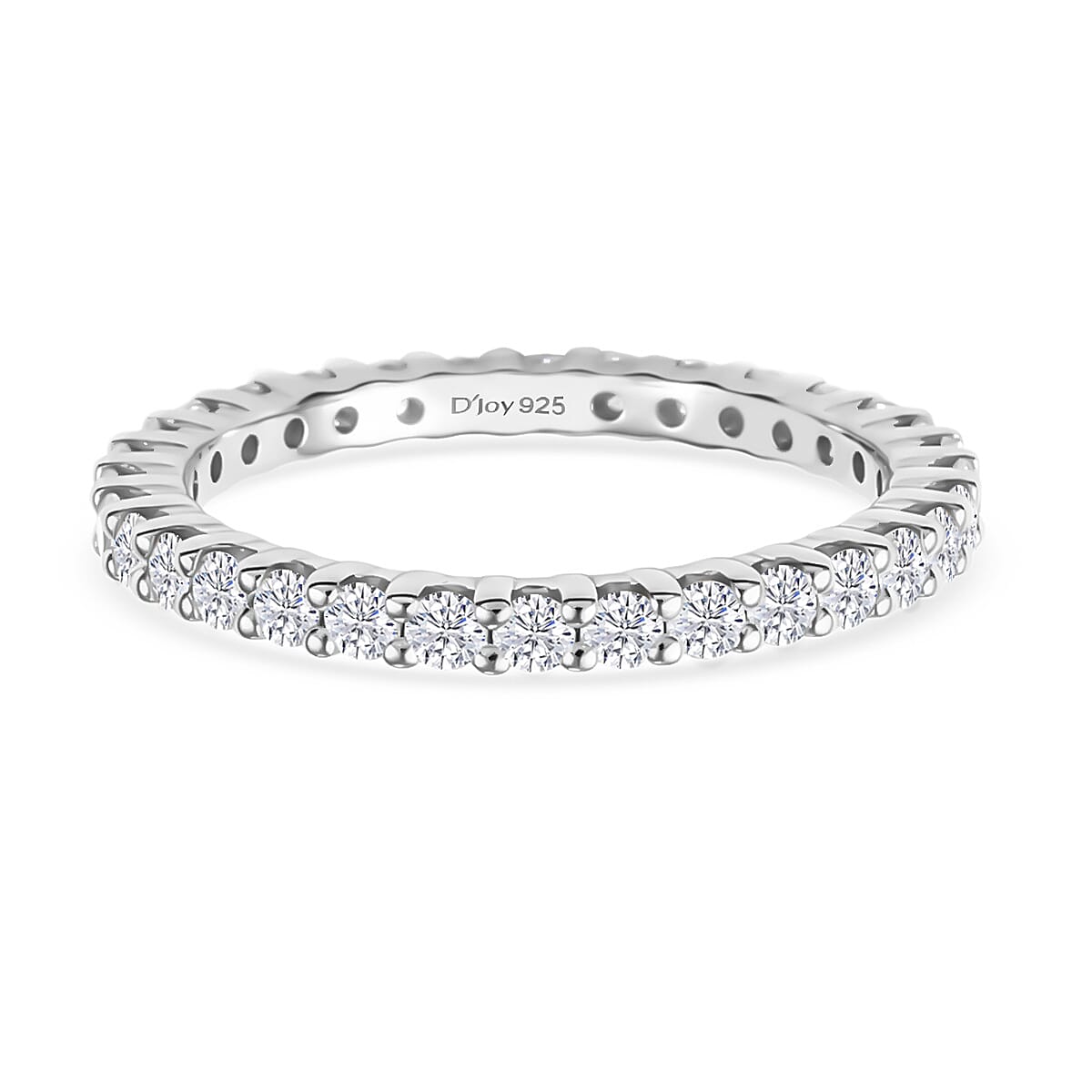 D'Joy Moissanite Band Ring in Rhodium OverlaySterling Silver  1.240  Ct.
