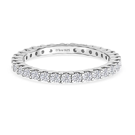 D'Joy Moissanite Band Ring in Rhodium OverlaySterling Silver  1.360  Ct.