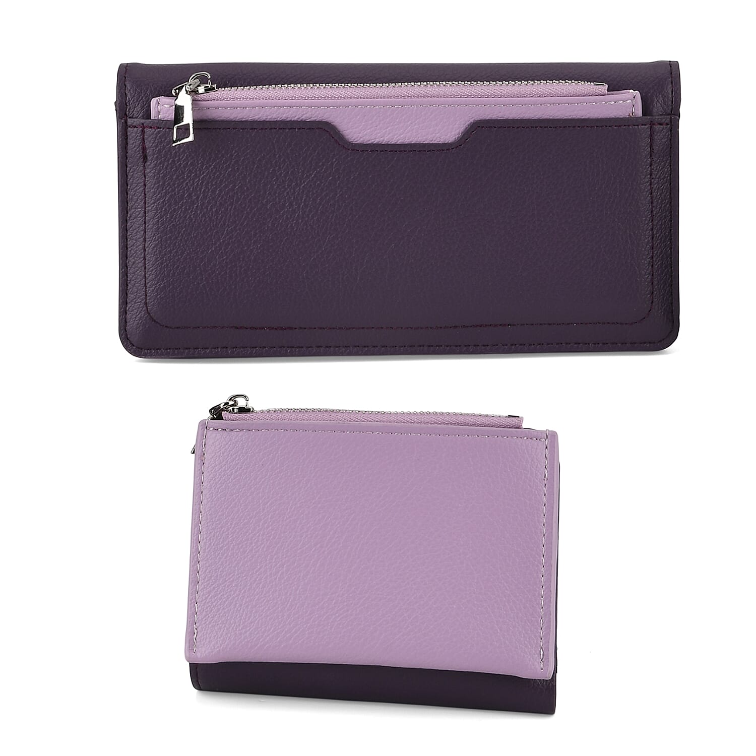 La Marey PU Patterned Wallet (Size 19x10x2 cm) - Dark Purple