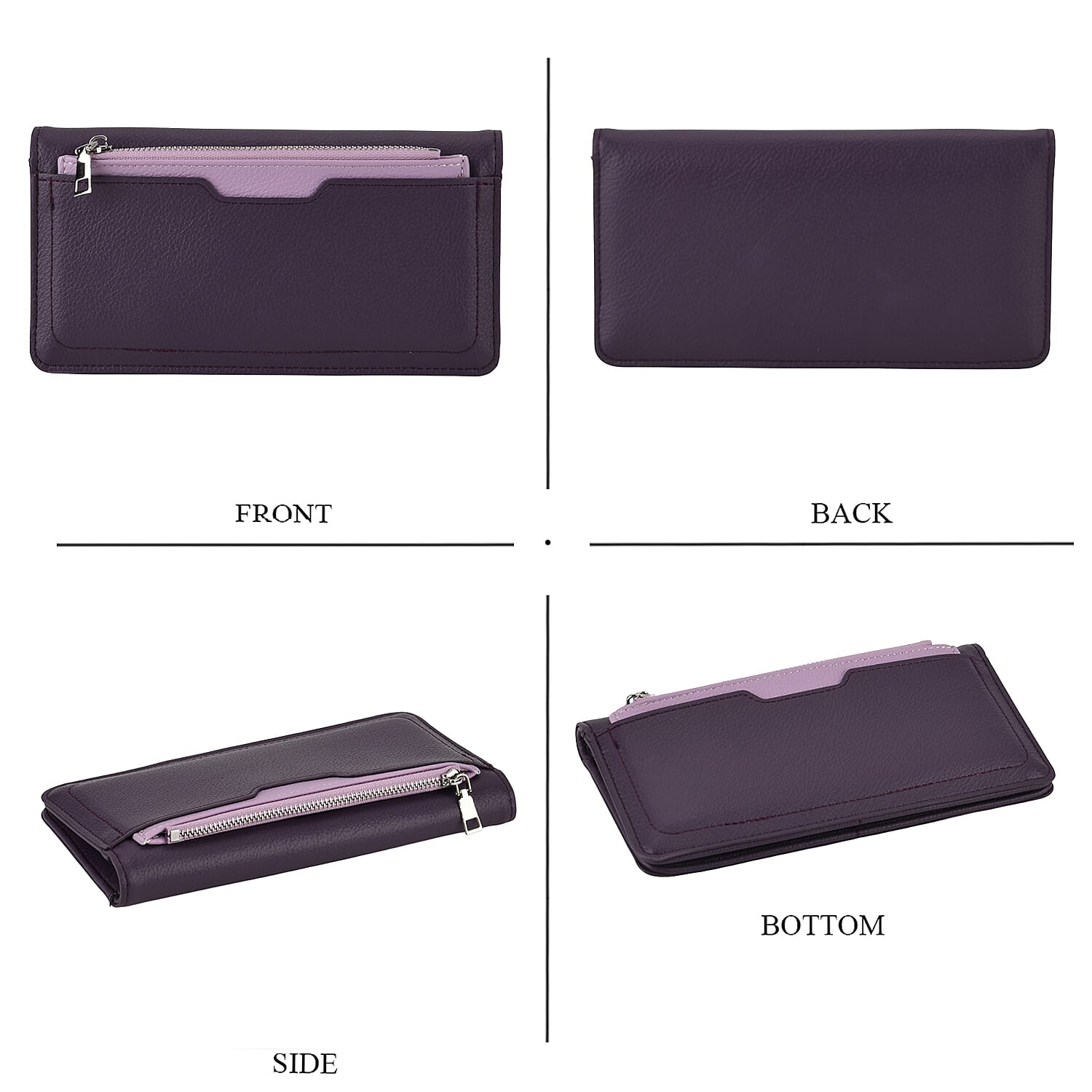 La Marey PU Patterned Wallet (Size 19x10x2 cm) - Dark Purple