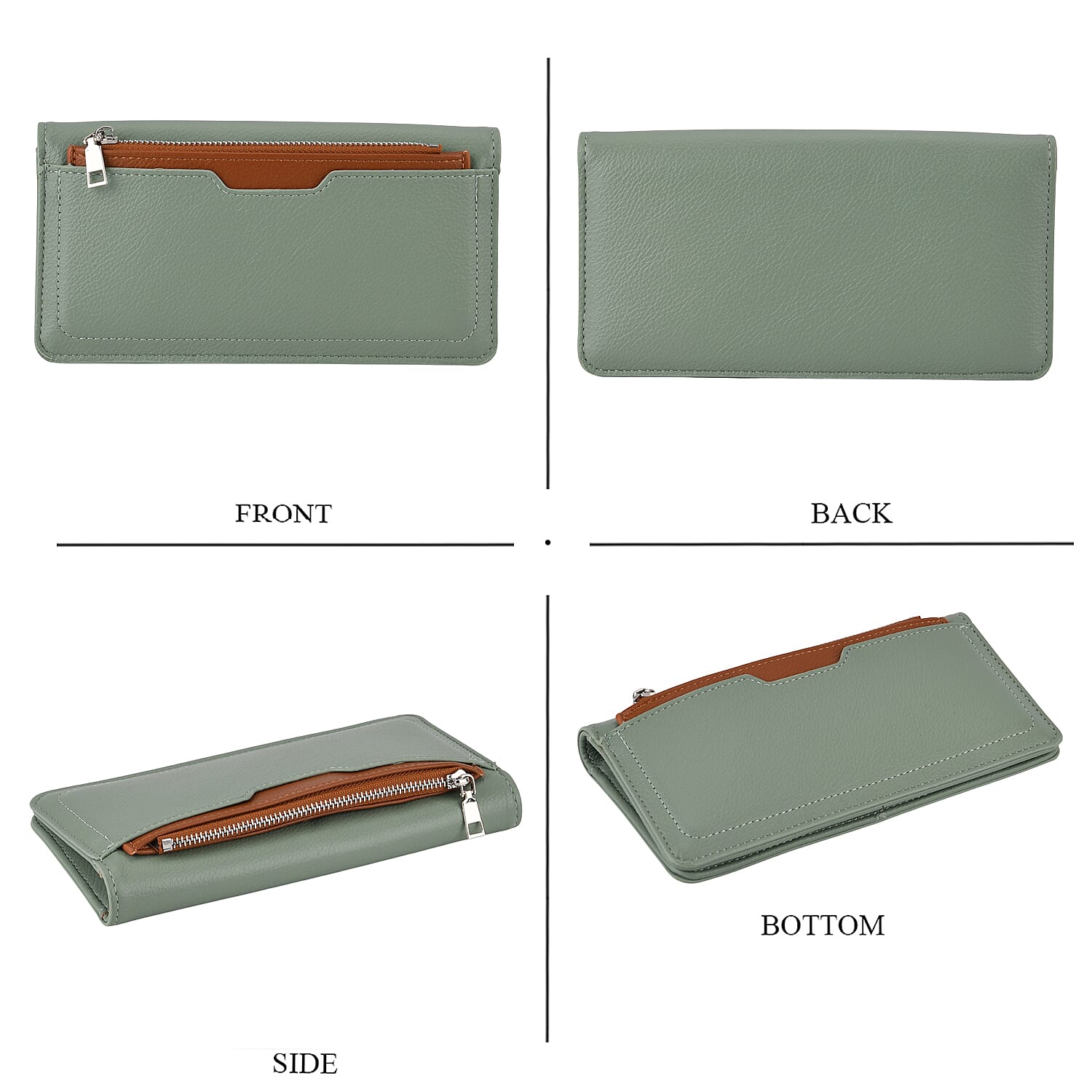 La Marey PU Patterned Wallet (Size 19x10x2 cm) - Green Brown