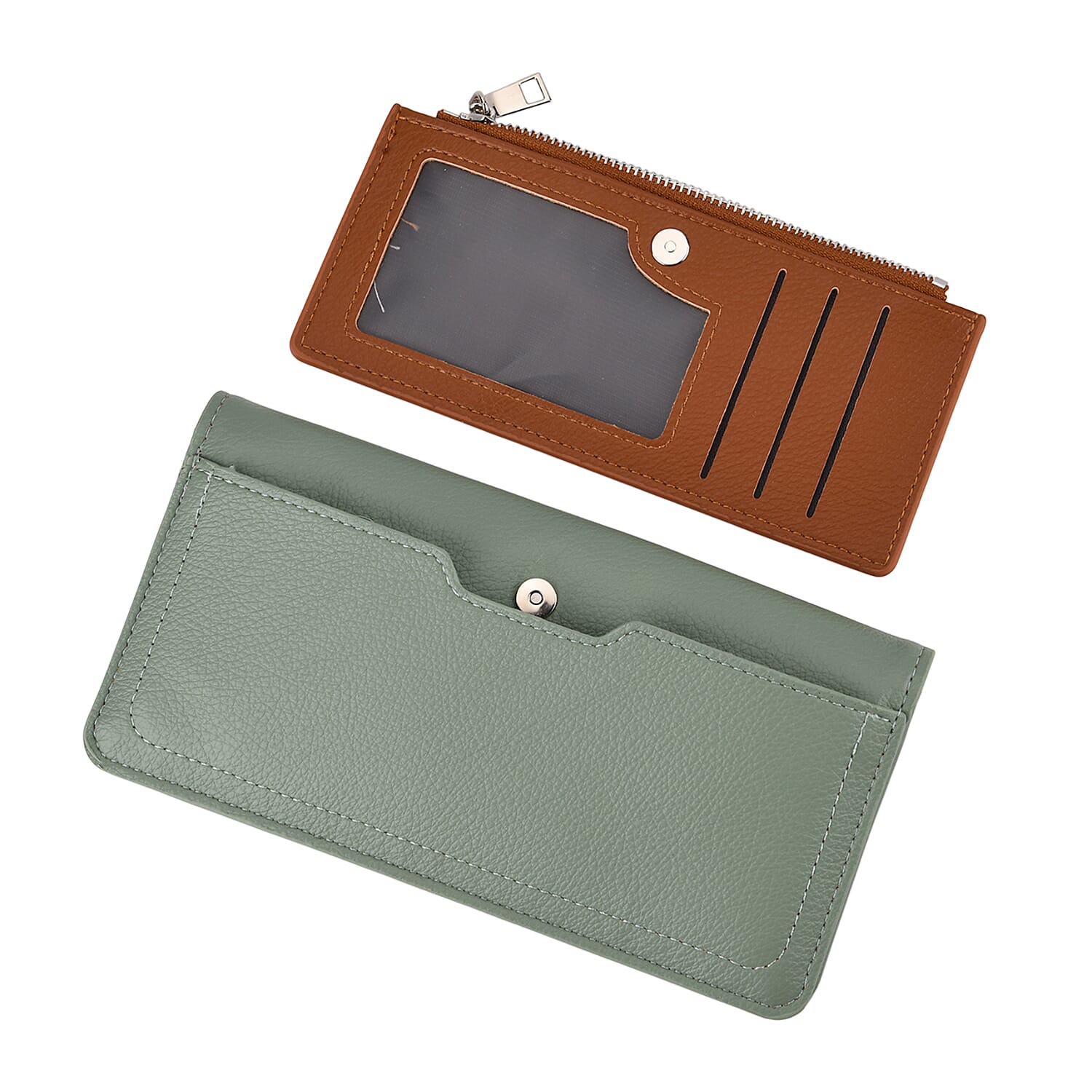 La Marey PU Patterned Wallet (Size 19x10x2 cm) - Green Brown