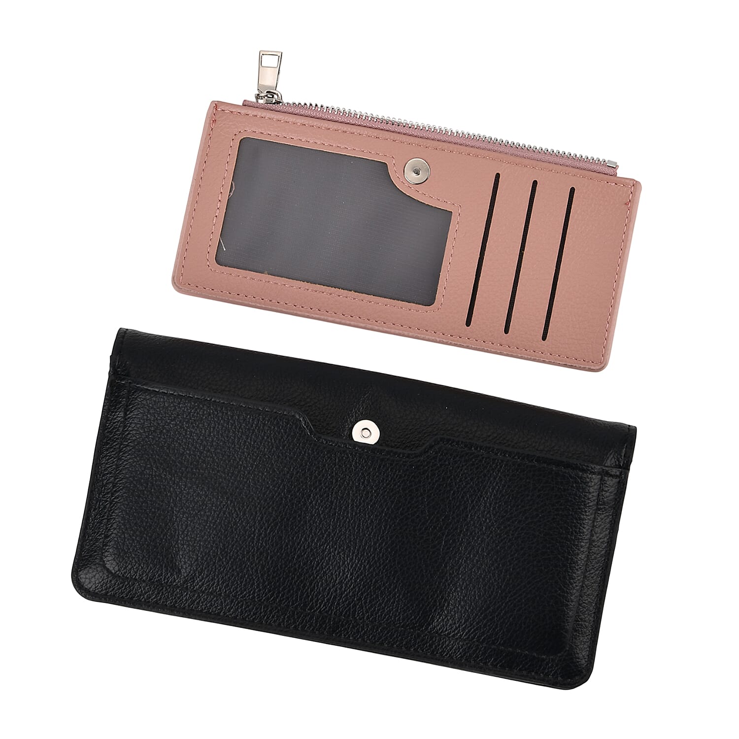 La Marey PU Patterned Wallet (Size 19x10x2 cm) - Black Pink