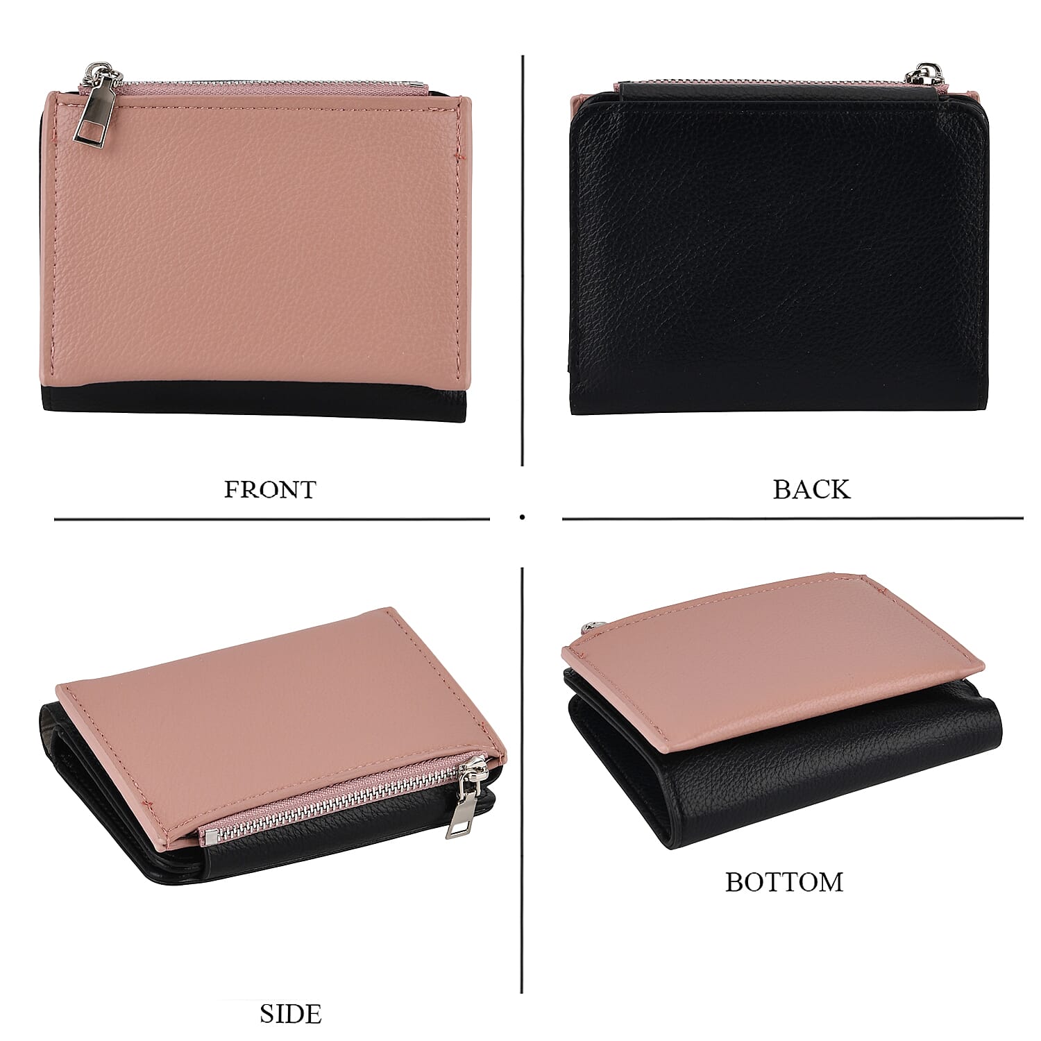 La Marey PU Patterned Wallet (Size 19x10x2 cm) - Black Pink