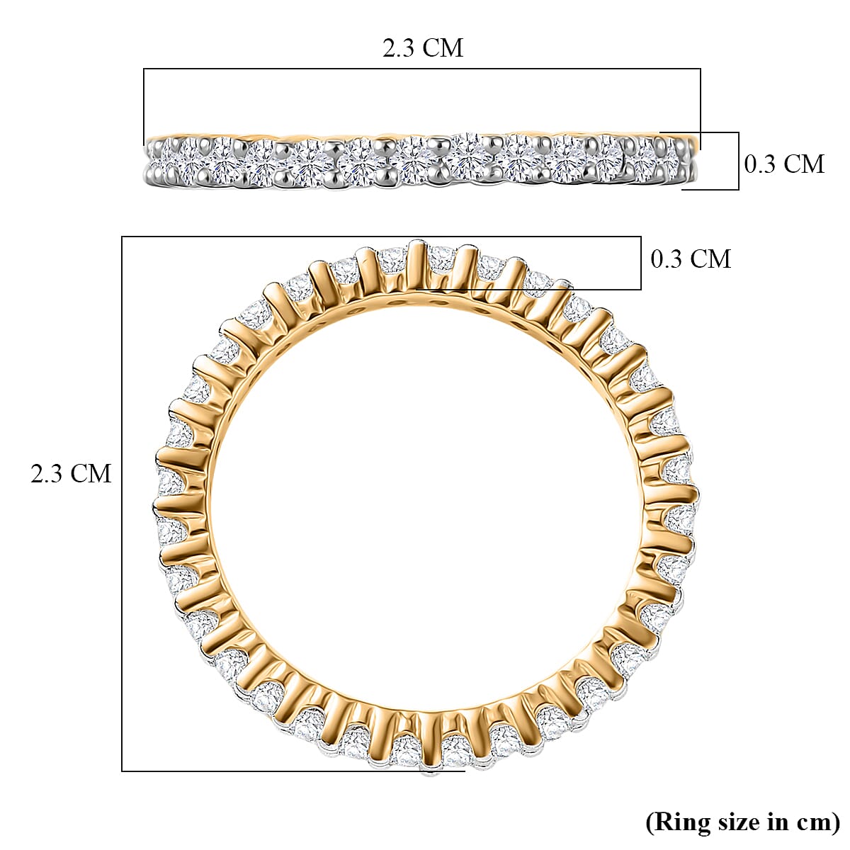 D'Joy Moissanite Band Ring in 18K YG VermeilSterling Silver  1.320  Ct.