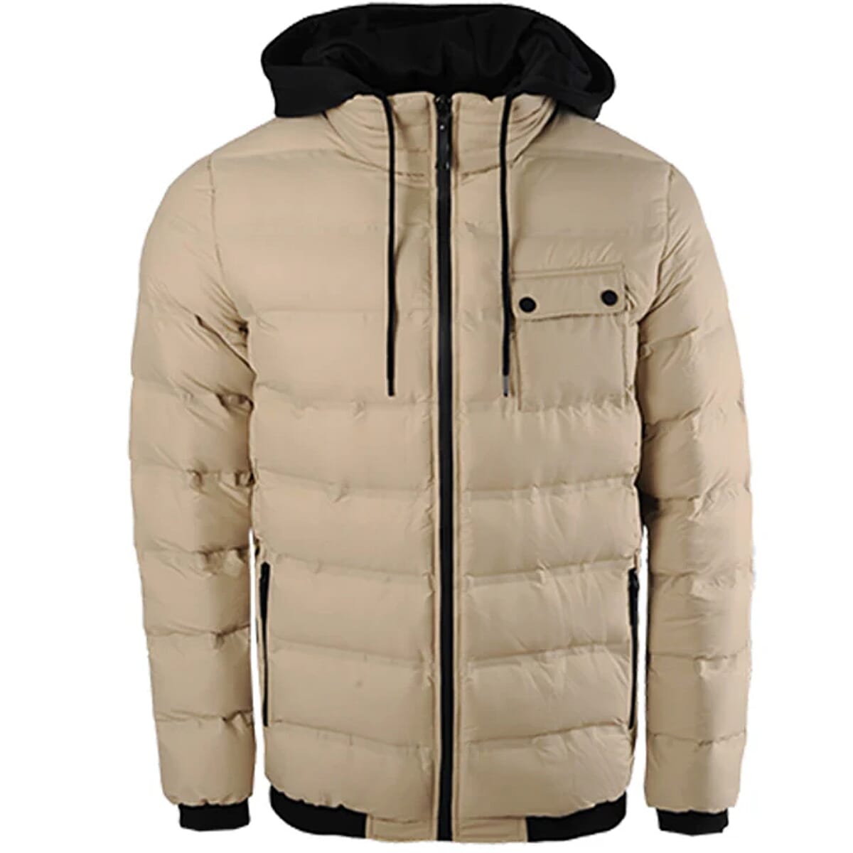 THE BIG CLOSEOUT - Soulstar Mens Padded Jacket With Sweater Hood (Size S) - Stone