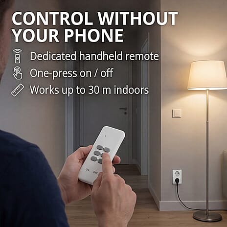 Smartware Remote Control Wireless 3 UK Plugs - White