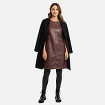 Close Out Boutique Collection Faux Leather Dress (Size 8) - Burgundy