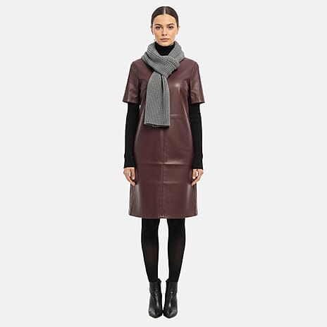 Close Out Boutique Collection Faux Leather Dress (Size 12) - Burgundy