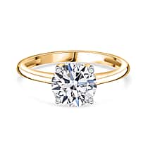 9K Yellow Gold I1-GH Lab Grown Diamond Solitaire Ring  2.00 Ct.