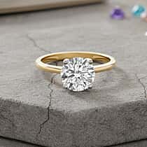 9K Yellow Gold I1-GH Lab Grown Diamond Solitaire Ring  2.00 Ct.