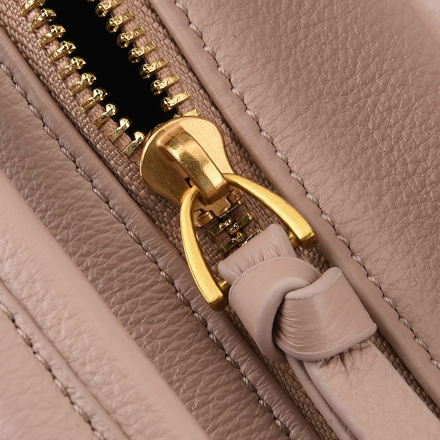 La Marey Signature Genuine Italian Leather Luxury Structured Top-Handle Handbag - Blush