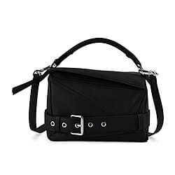 Designer Inspired Genuine Leather  Geometric Panel Handbag with 2 Detachable Straps - Purple