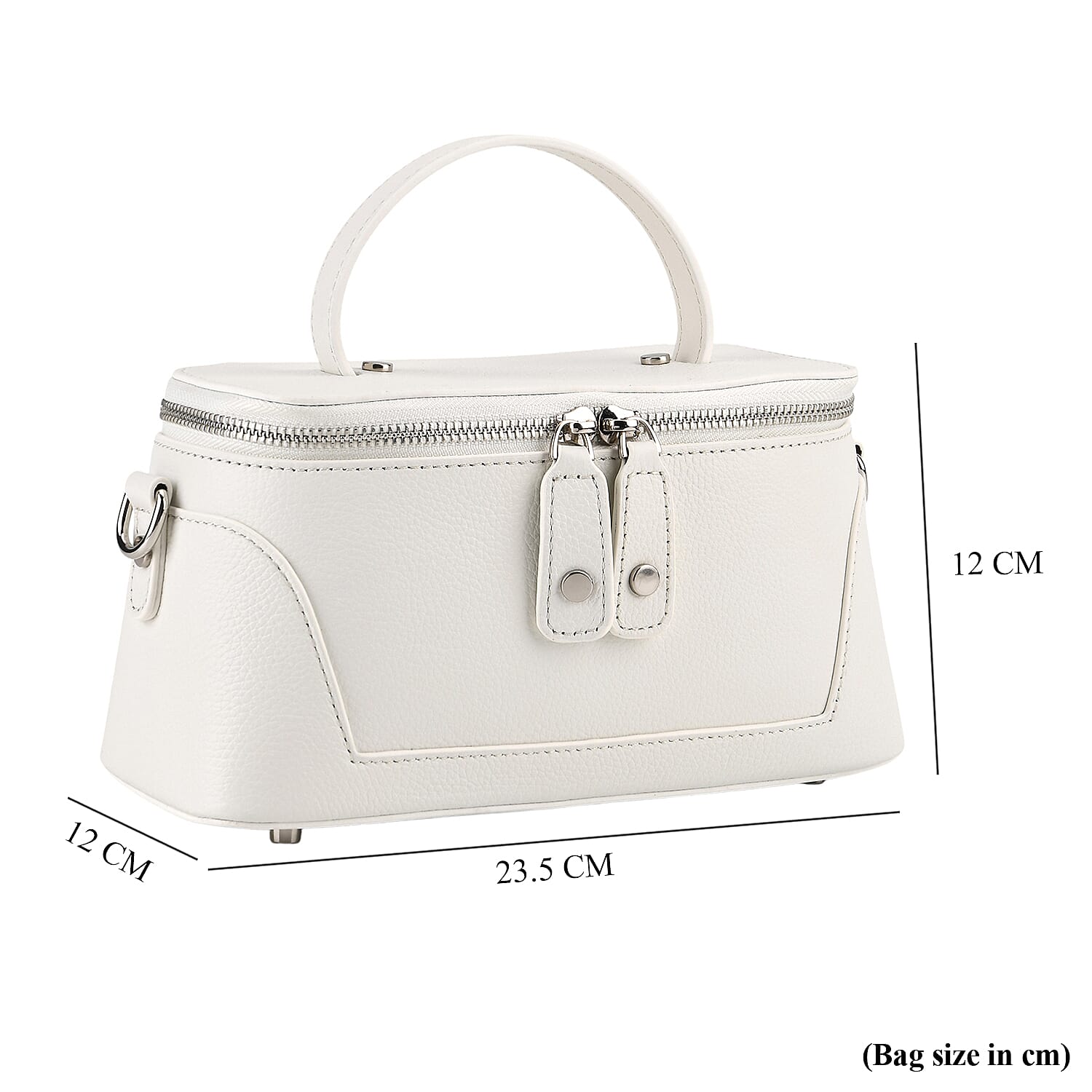 Milan Closeout- Full Grain 100% Genuine Leather Handbag -White