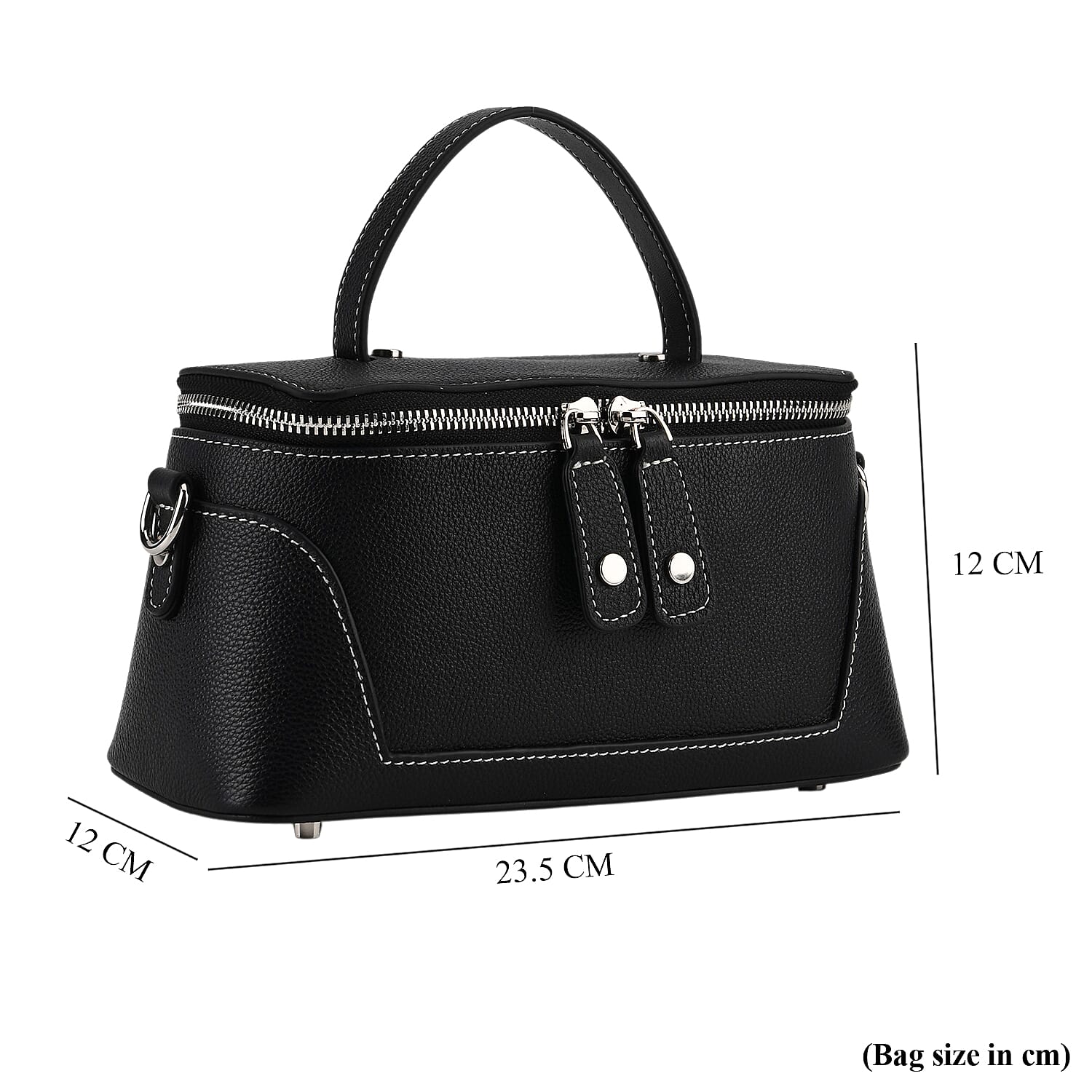 Milan Closeout- Full Grain 100% Genuine Leather Handbag -Black