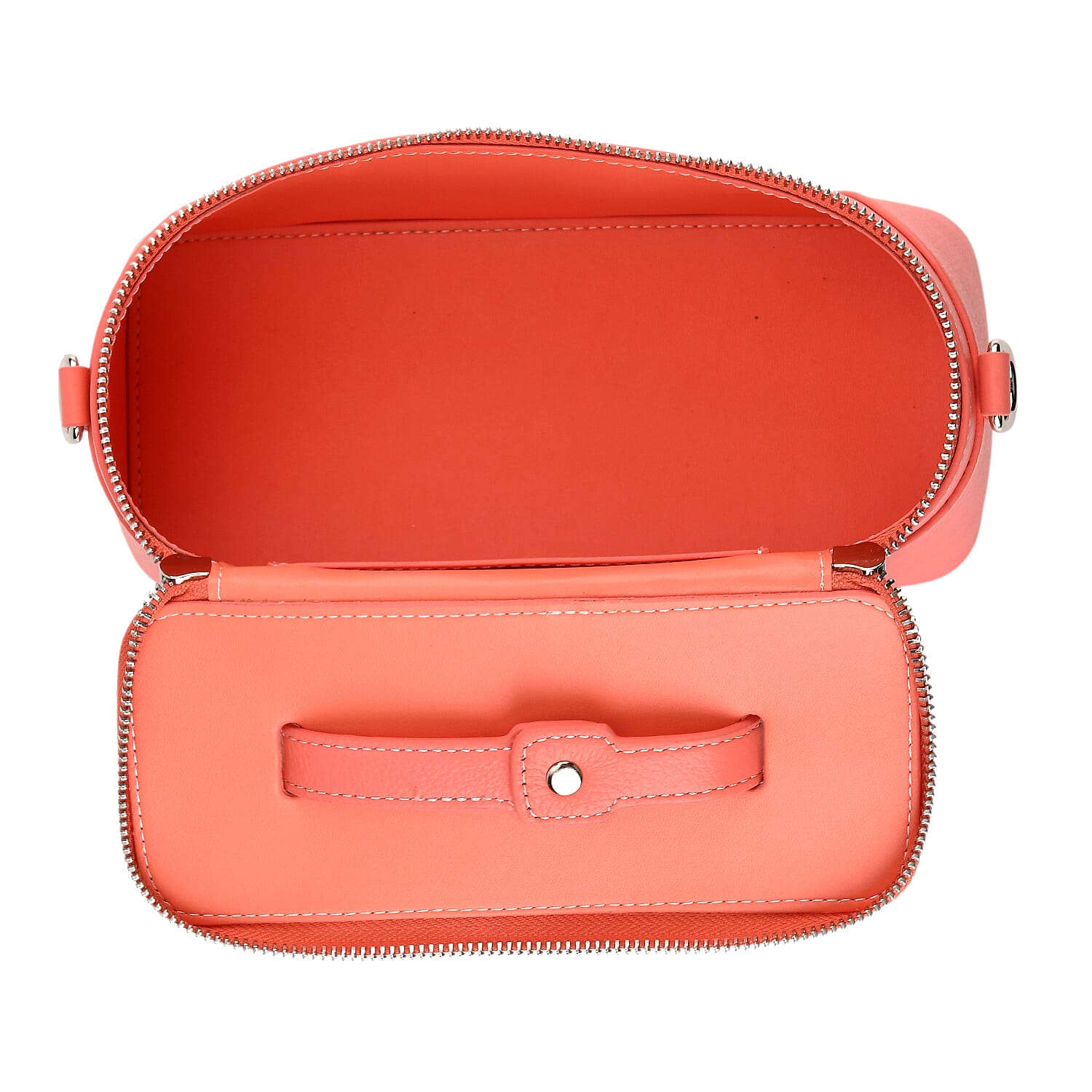Milan Closeout- Full Grain 100% Genuine Leather Handbag -Coral