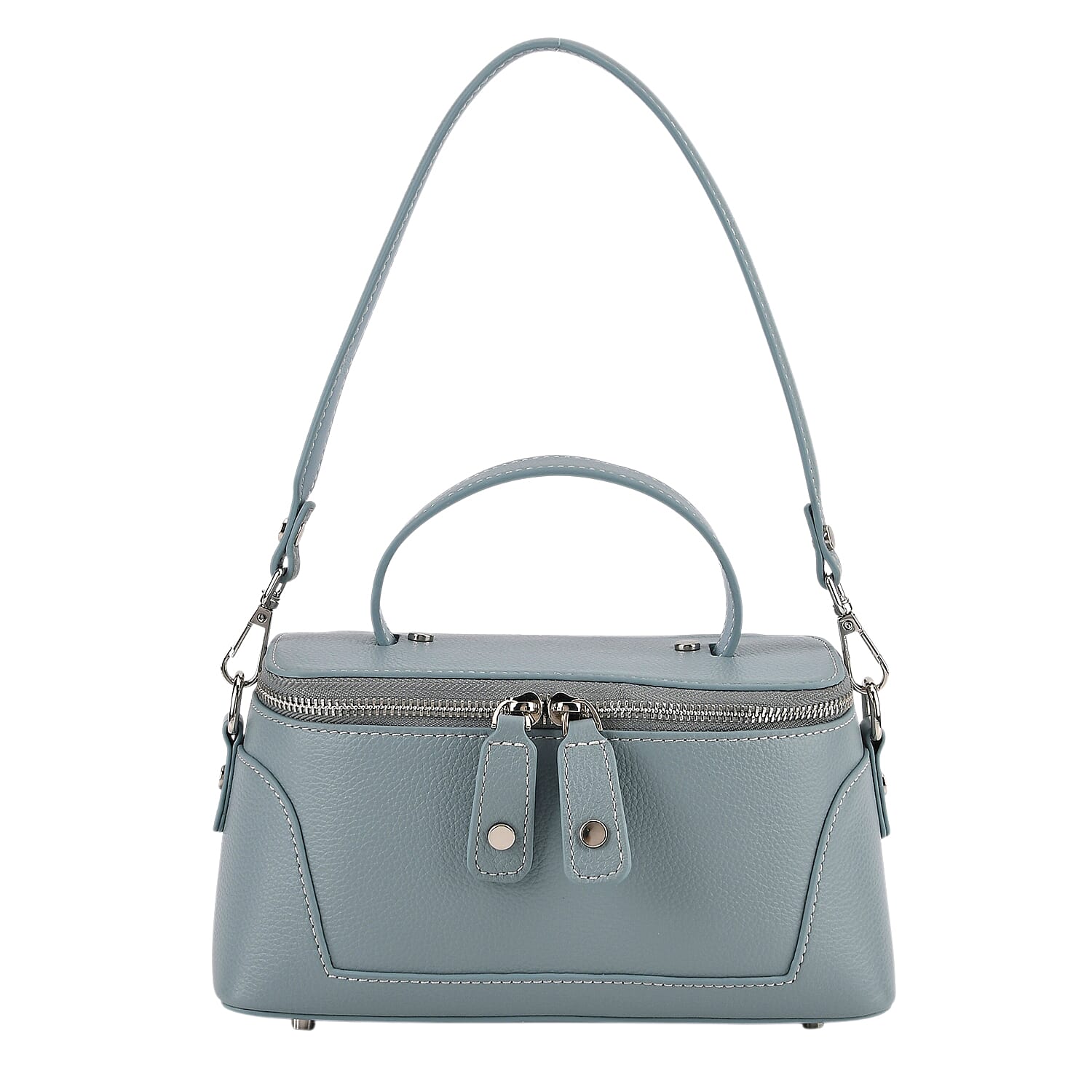 Milan Closeout- Full Grain 100% Genuine Leather Handbag -Grey