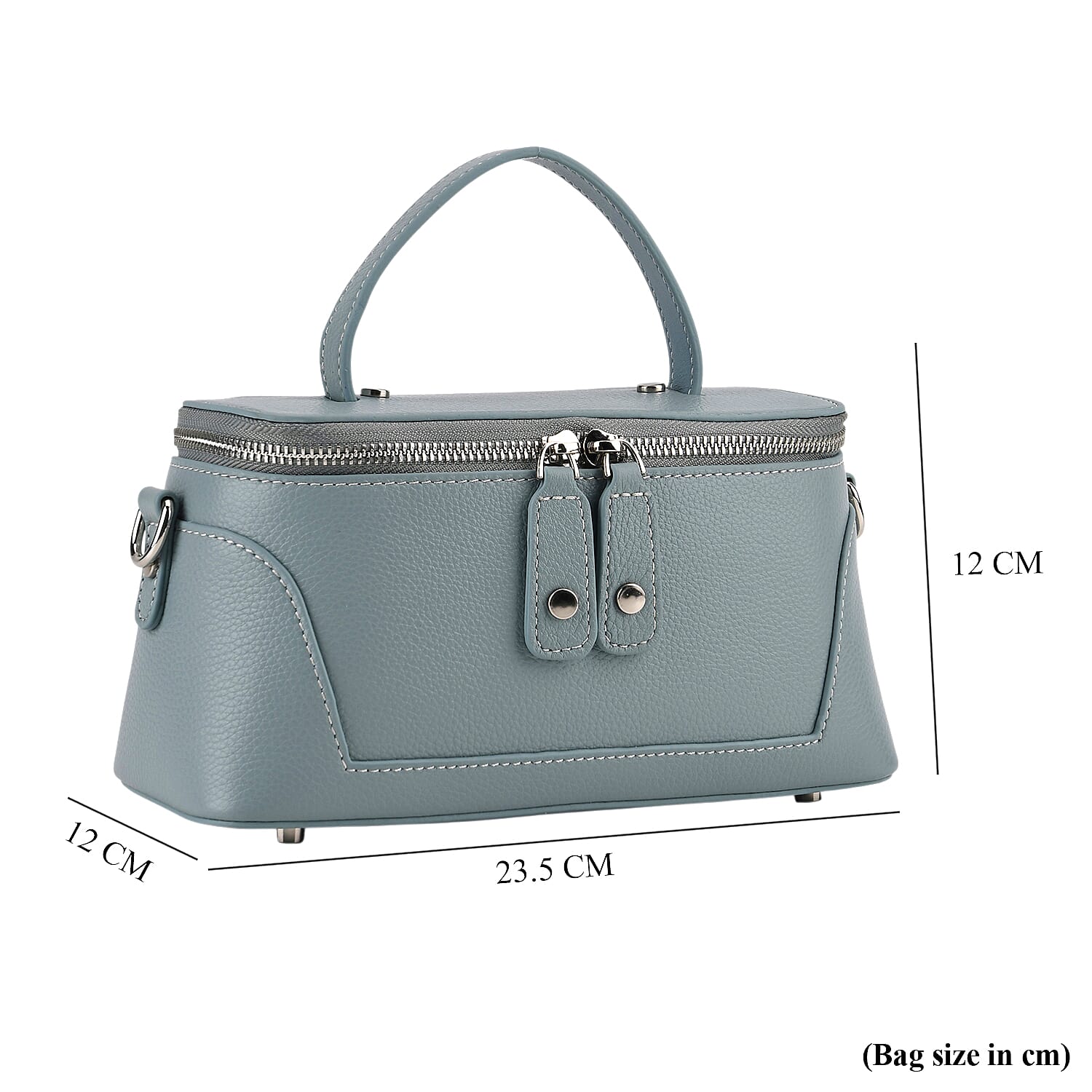 Milan Closeout- Full Grain 100% Genuine Leather Handbag -Grey