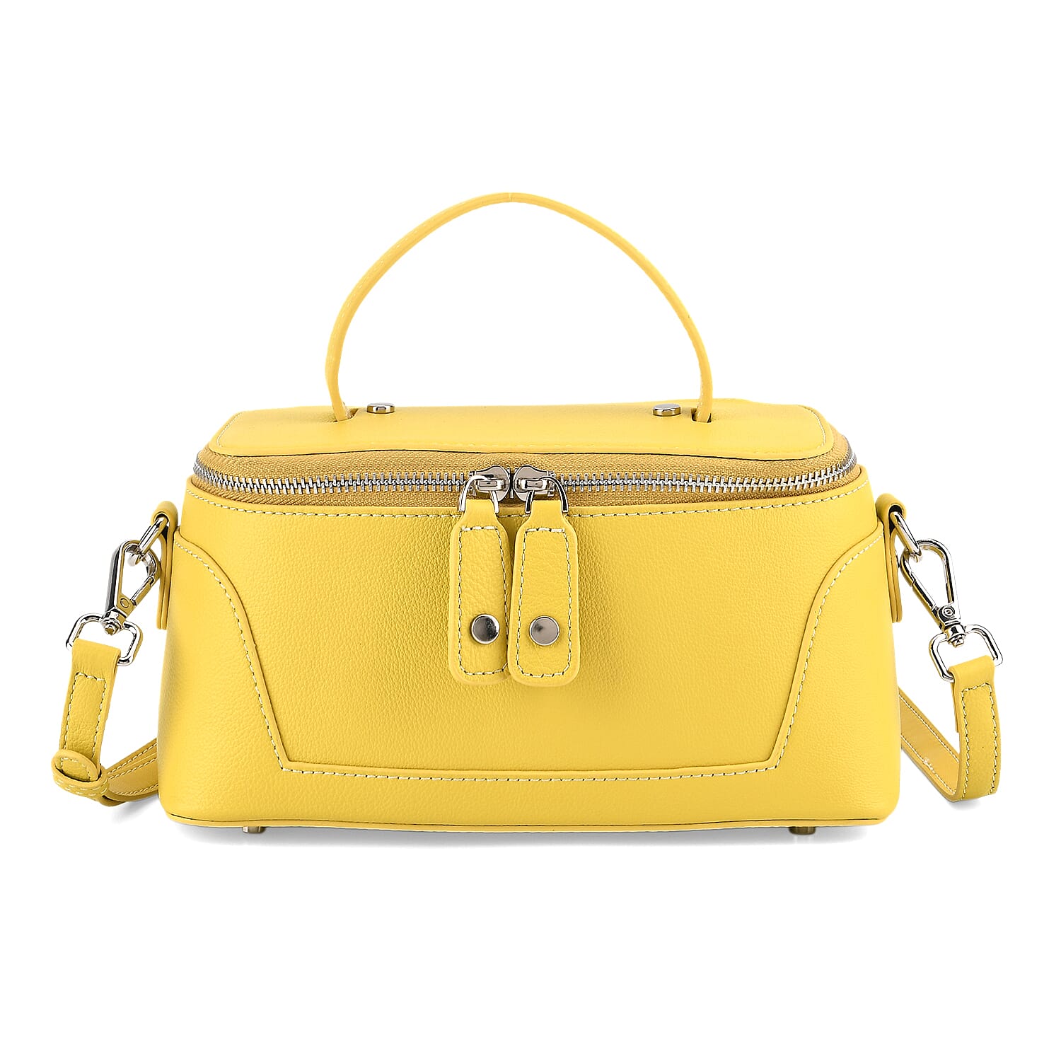 Milan Closeout- Full Grain 100% Genuine Leather Handbag -Sunflower